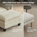 Amsleekey Modular Sectional Sofa, 111.5" U-Shaped Corduroy Comfy Sectional Couches for Living Room, 3-Seater Cloud Couches with 2 Movable Ottomans, Flexible Combination Modern Deep Seat Sofa (Beige)