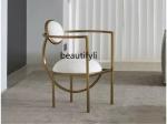 Nordic light luxury dining chair fashion ins dining chair home wrought iron simple modern adult gold