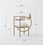 Nordic light luxury dining chair fashion ins dining chair home wrought iron simple modern adult gold