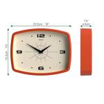 JONES CLOCKS® Movie Wall Clock | Rectangular Retro Clock | 10 inch | Orange | Cool mid-Century Designer Look for Kitchen, Living Room or Office