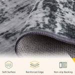 RELEANY Washable Area Rugs 5'x7' Non-Slip Modern Abstract Soft for Living Room Entryway Bedroom Nursery, Print Pattern, Black Gray