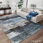 Ciicool Modern Abstract Deep Blue Gray Rug for Living Room, 4'x6' Machine Washable Area Rug Non-Slip Rug, Low-Pile Contemporary Indoor Dining Floor Carpet for Bedroom Office Under Table Home Decor