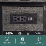 Yoobure End Table with Charging Station, Flip Top Side Table with USB Ports and Outlets, Sofa Couch Table Bedside Table for Living Room Bedroom, Narrow Nightstand with Storage Shelves for Small Space