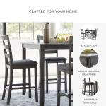 Signature Design by Ashley Bridson 5 Piece Counter Height Dining Room Set, Includes Table & 4 Bar Stools, Gray