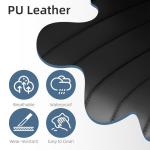 Youhauchair Bar Stools Set of 3, Swivel Counter Height Barstools with Back, Adjustable PU Leather Bar Chairs, Modern Armless Kitchen Island Stool, Black