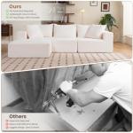 108" L-Shaped Boneless Couch, Modular Sectional Sofa with Moveable Ottoman, Corduroy Cloud Couches for Living Room, No Assembly, Ship in a Box, Beige