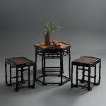 Hexagonal edge bamboo furniture coffee table living room household tea room