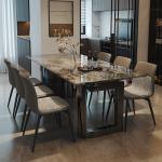 Big Nordic Luxury Table Chairs Rectangular European Modern Marble Dining Table 8 Seater Italian Mesas De Jantar Home Furniture