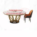 Light Luxury Modern Chair Minimalist Rock Dining Table Combination Household Circular Shape Mesas De Jantar Furniture Sets
