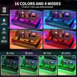 DWVO LED Coffee Table with Storage 4 Drawers, Modern High Glossy Coffee Tables for Living Room, Black Rectangle Coffee Table Small Center Table with Open Display Shelf & Sliding Drawers, Black