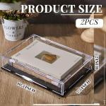 Suzile 2 Pcs Book Display Case 10.5 x 7.5 x 2 Inch Clear Acrylic Box Book Protector Case with Black Base for Display Action Figures Home Storage and Organizing Toys Collectibles