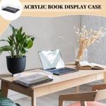 Suzile 2 Pcs Book Display Case 10.5 x 7.5 x 2 Inch Clear Acrylic Box Book Protector Case with Black Base for Display Action Figures Home Storage and Organizing Toys Collectibles