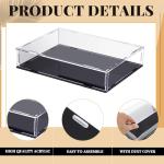Suzile 2 Pcs Book Display Case 10.5 x 7.5 x 2 Inch Clear Acrylic Box Book Protector Case with Black Base for Display Action Figures Home Storage and Organizing Toys Collectibles
