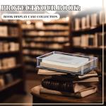 Suzile 2 Pcs Book Display Case 10.5 x 7.5 x 2 Inch Clear Acrylic Box Book Protector Case with Black Base for Display Action Figures Home Storage and Organizing Toys Collectibles