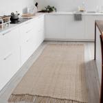 EBOOT 4 x 6 ft Woven Area Rug Tan Neutral Mat Cotton Modern Indoor Entryway Accent Rug Floor Carpet with Tassel for Living Nursery Dining Room Bedside Office Patio Decor