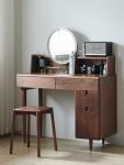 Bright moon dresser, Nordic solid wood makeup table, cosmetic storage bedside table