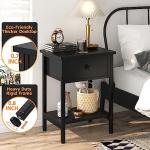 Nightstands Set of 2 with Drawers, Bedside Table Set of 2 with Storage Shelf, Heavy Duty End Side Table for Living Room Bedroom Small Space Sofa Couch, Wood Metal Night Stand, Easy to Assemble, Black