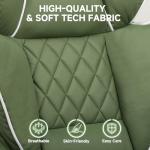 COMHOMA Big and Tall Office Chair, High Back Leather Gaming Chair with Footrest, Executive Ergonomic Office Chair with Pocket Spring Lumbar Support and with Outward Fixed Soft Armrests