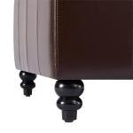 HUIMO Square Leather Storage Ottoman,Ottoman Coffee Table with Storage for Living Room (Brown)