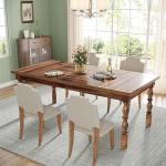 Tribesigns 62” Farmhouse Dining Table for 4-6 People, Large Rectangle Kitchen Table, Dinner Table Kitchen & Dining Room Furniture with Carved Turned Legs