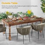 Tribesigns 62” Farmhouse Dining Table for 4-6 People, Large Rectangle Kitchen Table, Dinner Table Kitchen & Dining Room Furniture with Carved Turned Legs