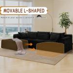 Korser 108" Sectional Couches for Living Room, Modular Sectional Sofa with L-Shape Chaise, Cloud Couch, Comfy Corduroy Fluffy Couch with Deep Seat and Side Pockets, No Assembly Required