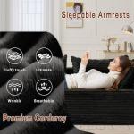 Korser 108" Sectional Couches for Living Room, Modular Sectional Sofa with L-Shape Chaise, Cloud Couch, Comfy Corduroy Fluffy Couch with Deep Seat and Side Pockets, No Assembly Required