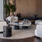 Italian, light luxury, special-shaped, irregular, marble coffee table