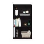 Furinno Basic 3-Tier Bookcase Storage Shelves, Dark Walnut