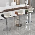 Modern Stainless Steel Bar Chairs Swivel Adjustable Height Bedrooms Fashion Bar Stools Apartment Relax Sillas De Bar Furniture