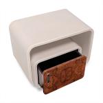 Smart Nordic modern bedroom solid wood microfiber leather bedside table