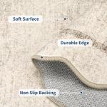 GarveeHome Scalloped Washable Rug 4x6, Beige Boho Living Room Area Rug, Bordered Non-Slip Farmhouse Bedroom Carpet Dorm Room Throw Rug, Low Pile Soft Accent Mat for Kitchen Entry Office 4'x6' Beige