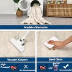 GarveeHome Scalloped Washable Rug 4x6, Beige Boho Living Room Area Rug, Bordered Non-Slip Farmhouse Bedroom Carpet Dorm Room Throw Rug, Low Pile Soft Accent Mat for Kitchen Entry Office 4'x6' Beige