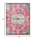 SAFAVIEH Madison Collection Area Rug - 10' x 14', Fuchsia & Teal, Boho Chic Medallion Distressed Design, Non-Shedding & Easy Care, Ideal for High Traffic Areas in Living Room, Bedroom (MAD447R)