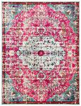 SAFAVIEH Madison Collection Area Rug - 10' x 14', Fuchsia & Teal, Boho Chic Medallion Distressed Design, Non-Shedding & Easy Care, Ideal for High Traffic Areas in Living Room, Bedroom (MAD447R)