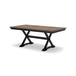 Signature Design by Ashley Wildenauer Dining Extension Table, Self-Storing Butterfly Leaf, Seats 8, Hardwood Solids, 40" W x 78" D x 30.13" H, Black & Dark Brown