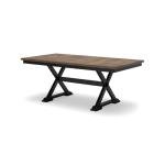 Signature Design by Ashley Wildenauer Dining Extension Table, Self-Storing Butterfly Leaf, Seats 8, Hardwood Solids, 40" W x 78" D x 30.13" H, Black & Dark Brown