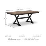 Signature Design by Ashley Wildenauer Dining Extension Table, Self-Storing Butterfly Leaf, Seats 8, Hardwood Solids, 40" W x 78" D x 30.13" H, Black & Dark Brown