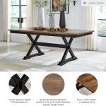 Signature Design by Ashley Wildenauer Dining Extension Table, Self-Storing Butterfly Leaf, Seats 8, Hardwood Solids, 40" W x 78" D x 30.13" H, Black & Dark Brown