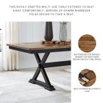 Signature Design by Ashley Wildenauer Dining Extension Table, Self-Storing Butterfly Leaf, Seats 8, Hardwood Solids, 40" W x 78" D x 30.13" H, Black & Dark Brown