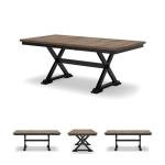 Signature Design by Ashley Wildenauer Dining Extension Table, Self-Storing Butterfly Leaf, Seats 8, Hardwood Solids, 40" W x 78" D x 30.13" H, Black & Dark Brown