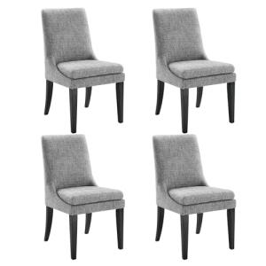KISLOT Upholstered Dining Chairs Modern Sidechair Performance Fabric High Back Armlesschair for Diningroom Kitchen,Dark Grey,Set of 4(2 Box)