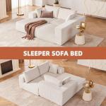 108” Modular Sectional Sofa, Cloud Sectional Couch with Deep Seat, Modern Modular L-Shape Sofa Couch with Chaise,Upholstered Boneless Couches for Living Room Bedroom (Beige, Left Facing Chaise)