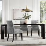 KISLOT Upholstered Dining Chairs Modern Sidechair Performance Fabric High Back Armlesschair for Diningroom Kitchen,Dark Grey,Set of 4(2 Box)