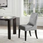 KISLOT Upholstered Dining Chairs Modern Sidechair Performance Fabric High Back Armlesschair for Diningroom Kitchen,Dark Grey,Set of 4(2 Box)