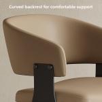 Modern Wraparound Backrest Elegant Leather Dining Chairs Luxury Soft Living Room Cafe Chair Comfy Kitchen Chair with Steel Legs