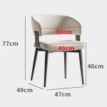 Modern Wraparound Backrest Elegant Leather Dining Chairs Luxury Soft Living Room Cafe Chair Comfy Kitchen Chair with Steel Legs