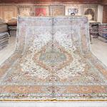 305x427cm Handmade Silk Carpet Kid Friendly Exquisite Turkish Villa Rug (TJ408A)