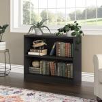 Bush Furniture Universal Small 2 Shelf Bookcase in Black, Low Storage and Display Bookshelf for Home Office or Living Room Organization