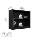 Bush Furniture Universal Small 2 Shelf Bookcase in Black, Low Storage and Display Bookshelf for Home Office or Living Room Organization